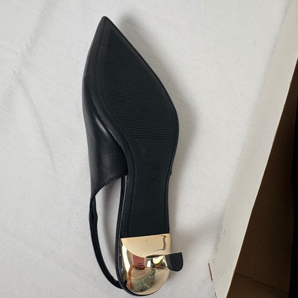 A New Day Samantha Heels Black Slingback Pointed Toe Block Heel Women's Size 7 - Picture 11 of 12